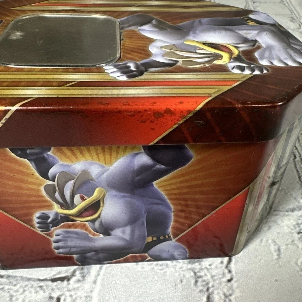 Pokemon MaChamp Tin 2016 Nintendo Box Tin Trading Card Game Only Fair Condition